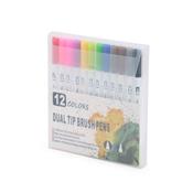 Kit Canetinhas Ponta Dupla Com Doze Cores - 08332-12