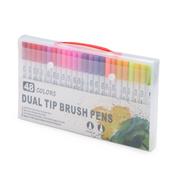 Kit Canetinhas Ponta Dupla Com Quarenta e Oito Cores - 08332-48