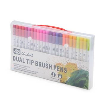 Kit Canetinhas Ponta Dupla Com Quarenta e Oito Cores - 08332-48