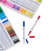 Kit Canetinhas Ponta Dupla Com Quarenta e Oito Cores - 08332-48