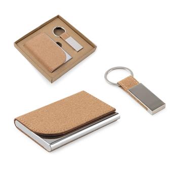 Kit Porta Cartões e Chaveiro de Cortiça - 95099