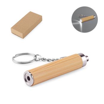 Chaveiro de Bambu e Lanterna Led - 95108