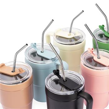 Caneca Térmica 600 ml com Canudo Inox - 18968