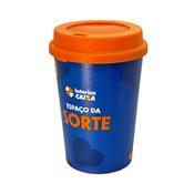 Copo Plástico PP 350 ml com Tampa de Café em Mold Label