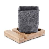 Porta Objetos e Smartphone em Feltro e Bambu - PCL120