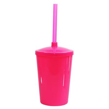 COPO 300 ML COM TAMPA E CANUDO