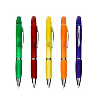 Caneta Plástica com Marca Texto - 09112