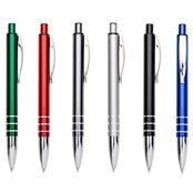 Caneta Semimetal Colorida com 3 Anéis Prata na Parte Inferior