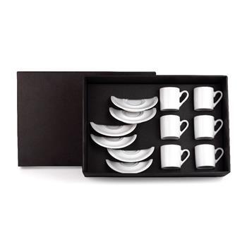 Jogo De Xícaras Com Pires Em Porcelana 50 ml - CO-03054