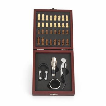 Kit Vinho com Jogo de Xadrez 4 Peças - 19125