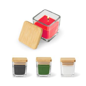Vela Aromática em Copo de Vidro e Tampa de Bambu - 95096