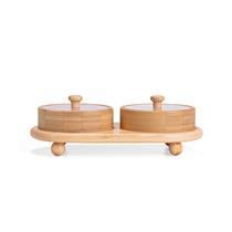 Conjunto de Potes em Bambu com Duas Peças - 15443