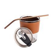 Copo de Vidro 350 ml com Luva de Couro - E@15469