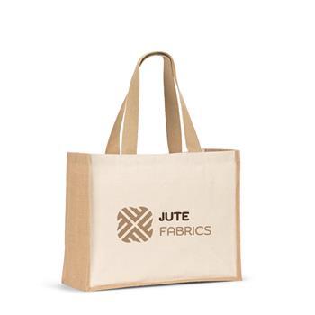 Sacola em Canvas com Fundo e Laterais e Juta Laminada - 92538