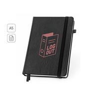 Caderno A5 em PU com Agenda Integrada e Folhas Pautadas - 93669