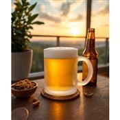 Caneca de Vidro 530 ml com Efeito Fosco - 94398