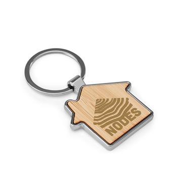 Chaveiro em Ferro com Formato de Casa em Zinco e Bambu - 95117