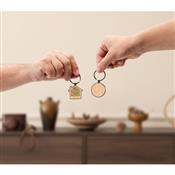 Chaveiro em Ferro com Formato de Casa em Zinco e Bambu - 95117