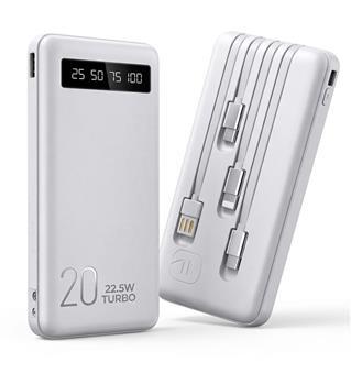 Power Bank 20000mah com Display Digital Branco
