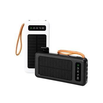 Power Bank Solar 10.000mAh com Lanterna e Multissaídas - 09578