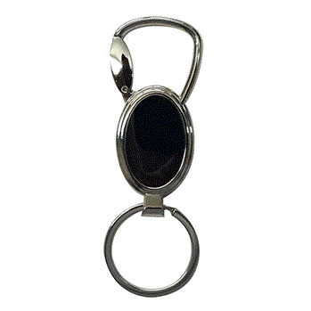 Chaveiro de Metal Circular com Fundo Preto