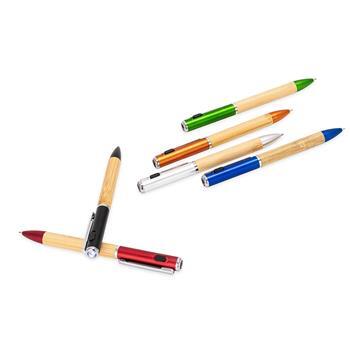 Caneta Bambu com Lanterna - 09339