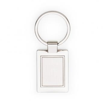 Chaveiro Metal Retangular com Chapa Central Escovada
