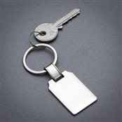 Chaveiro Metal Retangular Brilhante