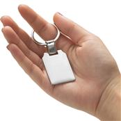 Chaveiro Metal Retangular Brilhante